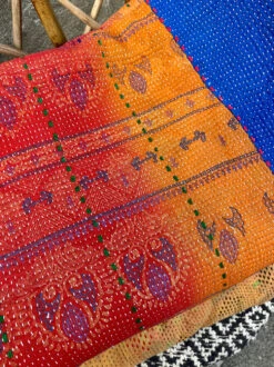 Kantha Indien Vintage Quilté Du Rajasthan - Tons Chauds Et Petits Carreaux -Décorer Les Cadeaux 4593fe 10ef48cad429421795e7c1bbfc94b9f2mv2