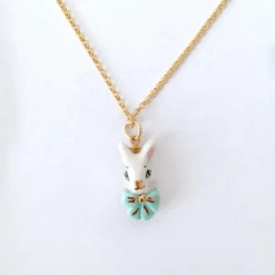 Collier Mini-lapin En Porcelaine - Natacha Plano