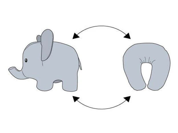 Coussin Cale-Tête Éléphant Kikkerland 3 Coussin Cale-Tête Éléphant Kikkerland – Image 3