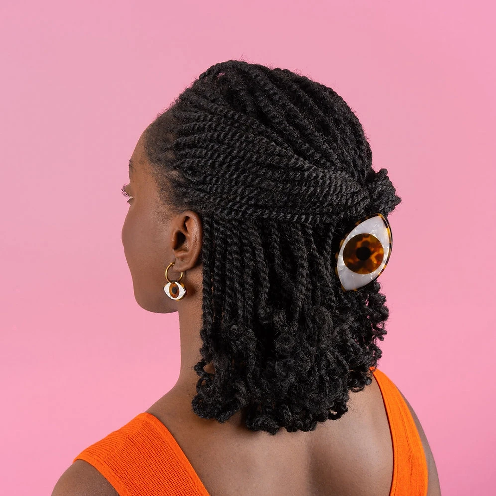 Boucles D'oreilles Oeil Marron - Coucou Suzette 4 Boucles D'oreilles Oeil Marron - Coucou Suzette – Image 4