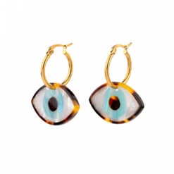 Boucles D'oreilles Oeil Bleu - Coucou Suzette