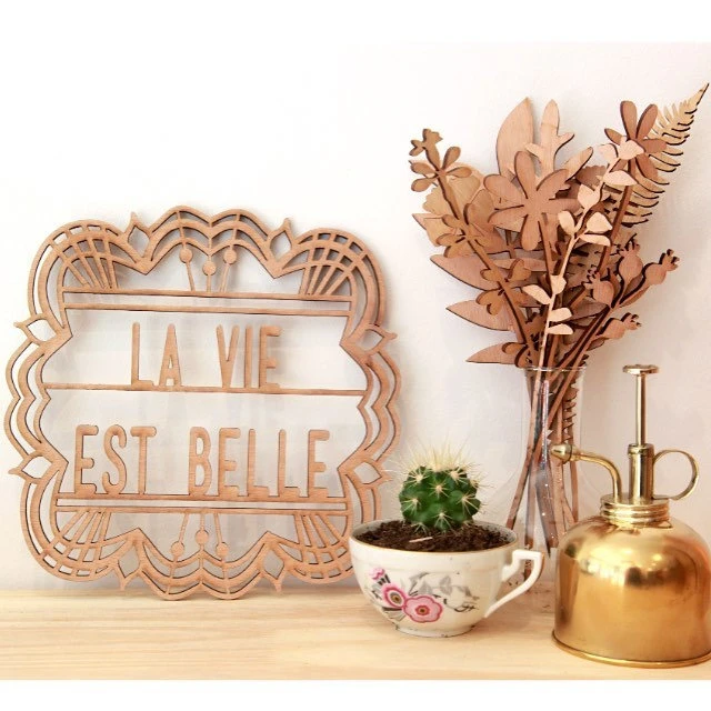 Décoration Murale En Bois " La Vie Est Belle " Découpe Laser 1 Décoration Murale En Bois " La Vie Est Belle " Découpe Laser